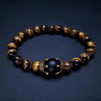 Rayan | Tiger Eye & Onyx Beaded Bracelet