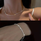 Lina | Silver Starry Choker & Bracelet Set